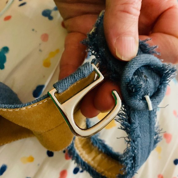 Bai Beiai Denim Stiletto Sandals with Ankle Strap Size 40 - Picture 8 of 16